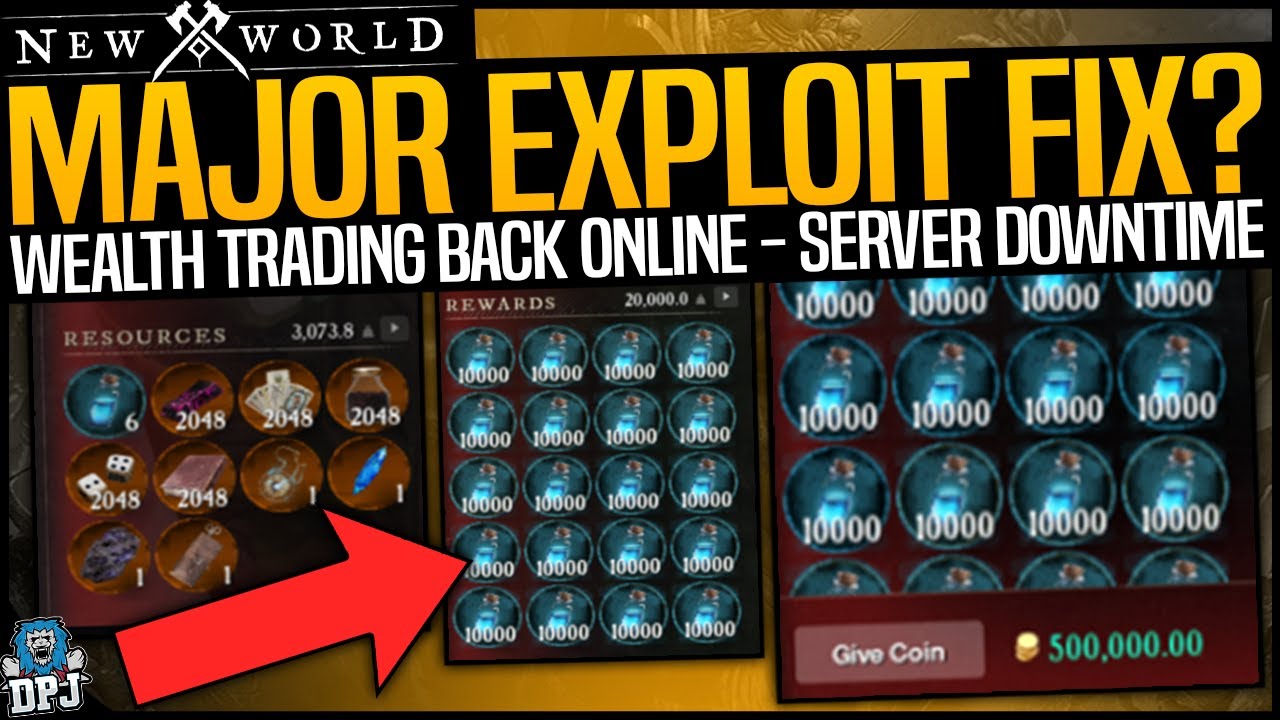 New World: MAJOR GOLD DUPING EXPLOIT - FIX INBOUND - Server Downtime Coming To Fix Exploit - Details