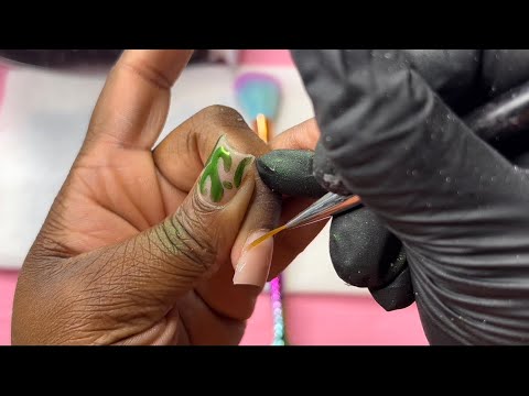 Futuristic Shorties | Short Acrylic Nails Using Chrome