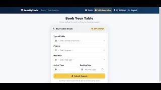 Restaurant Table Booking Project using Python Django Sqlite