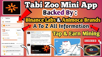 ✅ Tabi zoo mini app/ Tabi new Airdrop mining/ Backend by BINANCE Labs & Animoca Barands / Tabi News