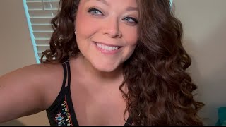 ASMR - Tapping on my curly hair products & telling funny stories (whispering)