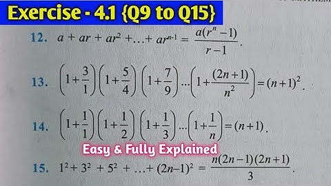 Class 11 Exercise 4.1 NCERT solutions | Chapter 4 Principle of mathematical induction | Q10- Q15