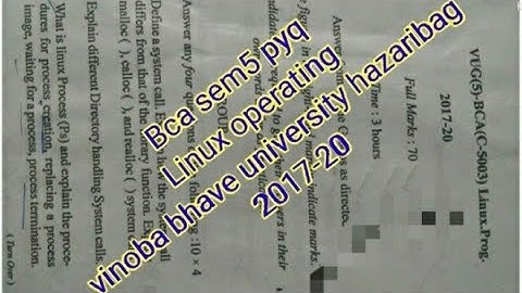 Bca sem5 pyq Linux operating vinoba bhave university hazaribag 2017-20