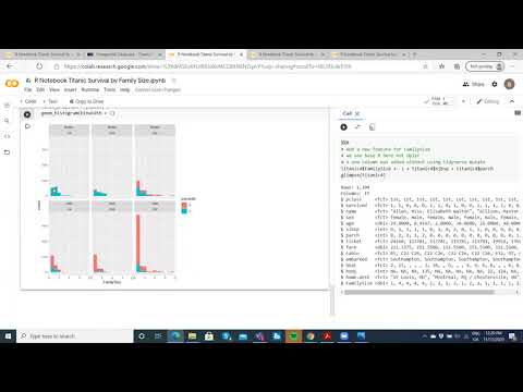 What was the effect of Family Size on Titanic Survival - R Notebook in Google Colab