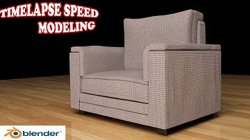 blender speed modeling large chair timelapse free model