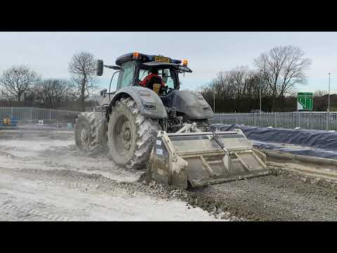 Cement stabilisation of HGV access roads
