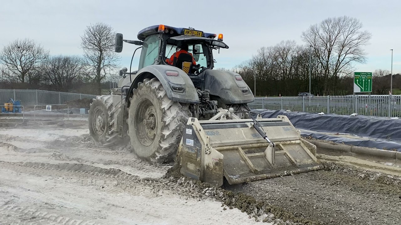 Cement stabilisation of HGV access roads