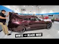 Transforming White Mustang GT to Black Rose