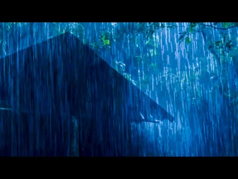 Heavy Rain on a Metal Roof to Sleep Instantly, Rain Sounds & Thunderstorm for Sleeping at Night