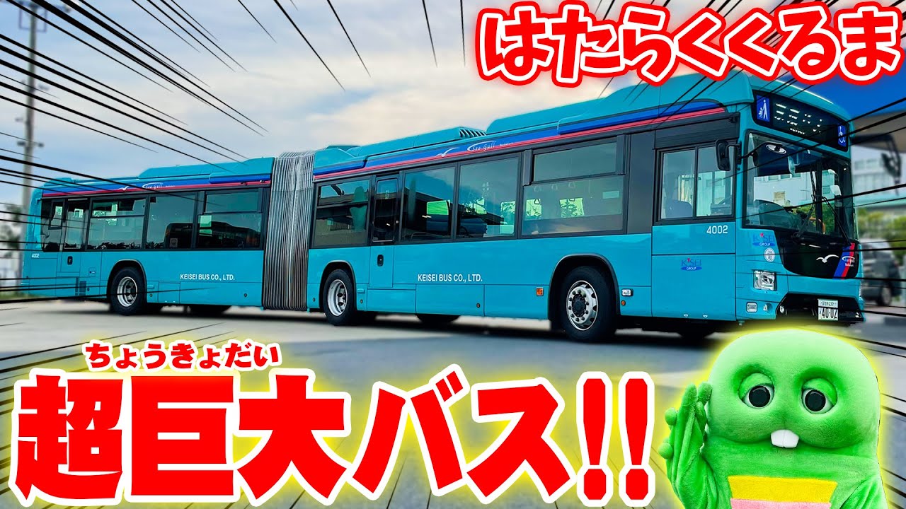 ながすぎる!!巨大バスにのってみたよ！【働く車（はたらくくるま）】