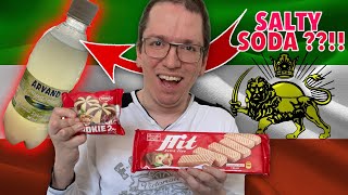 SALTY YOGURT SODA !!!   IRANIAN Snacks and Candy TASTE TEST