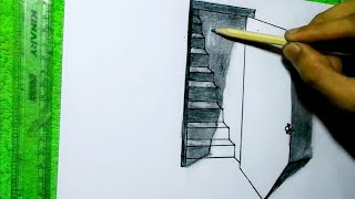 How To Draw A 3Dart Door Easy. Optical Illusion. 3Dart