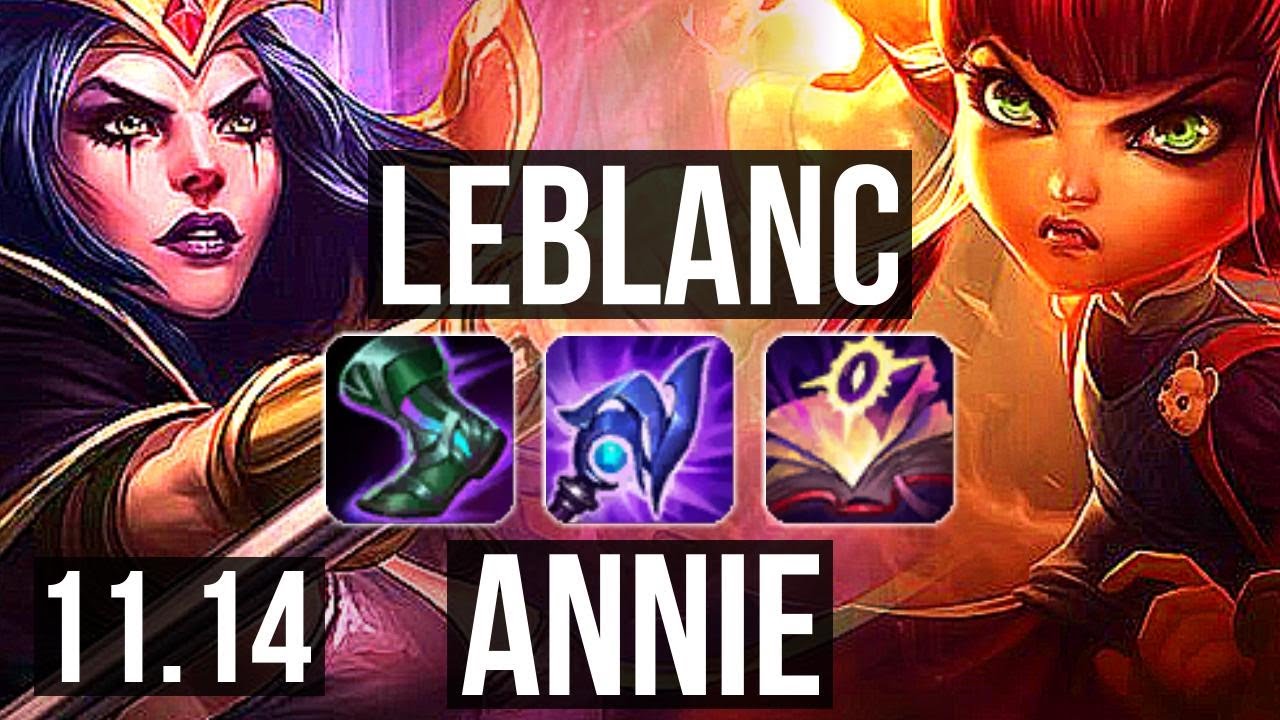 LEBLANC vs ANNIE (MID) | 16/1/9, 66% winrate, Legendary, 6 solo kills | KR Master | v11.14