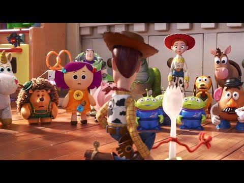 Toy Story 4 - Woody introduces Forky to the gang