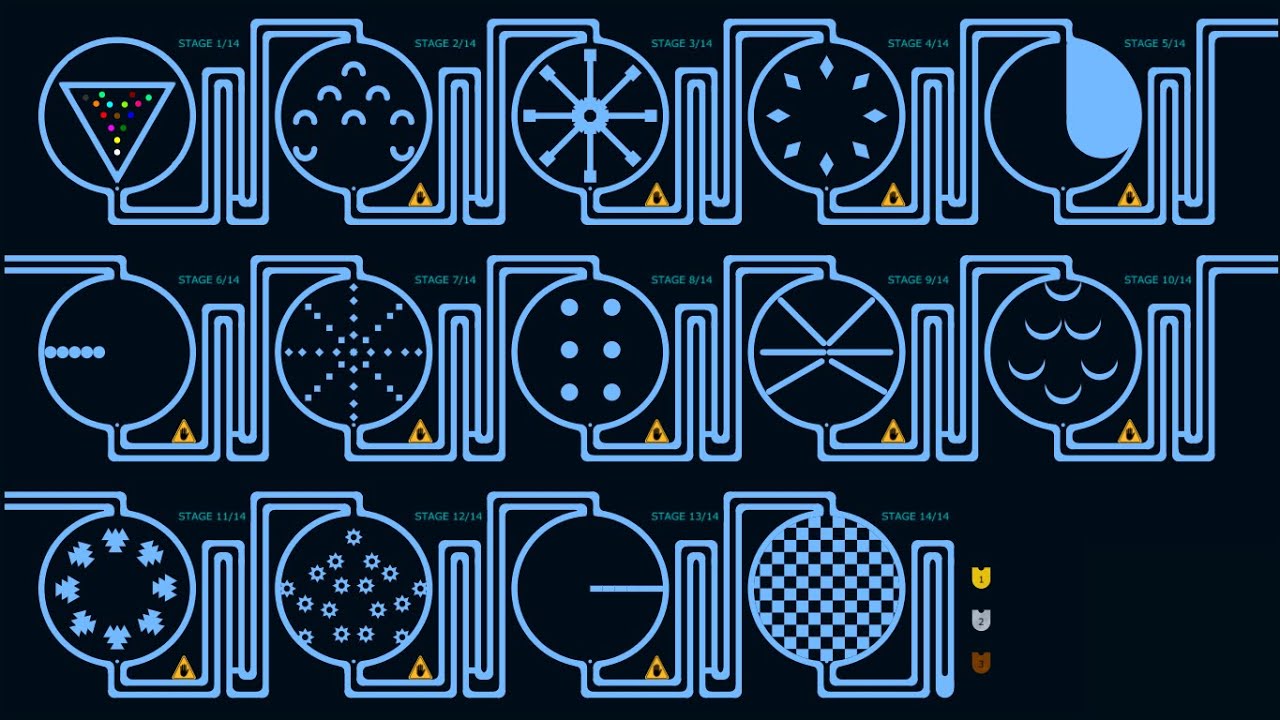 Elimination marble race in Algodoo - 14 Times elimination | 7 |