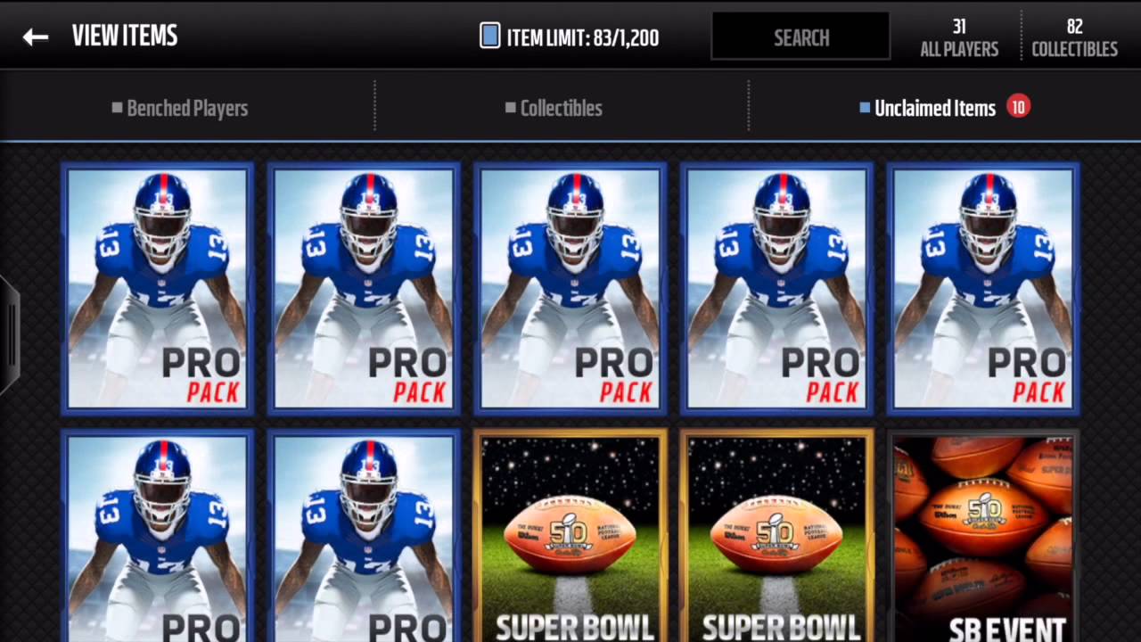 Madden Mobile Super Bowl Pack Opening!!!