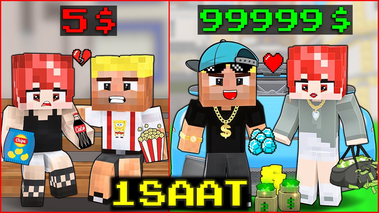 FAKİRLİKTEN ZENGİNLİĞE DOĞRU EFEKAN VE SEVGİLİSİNİN HAYAT FİLMİ! 😂 -Minecraft