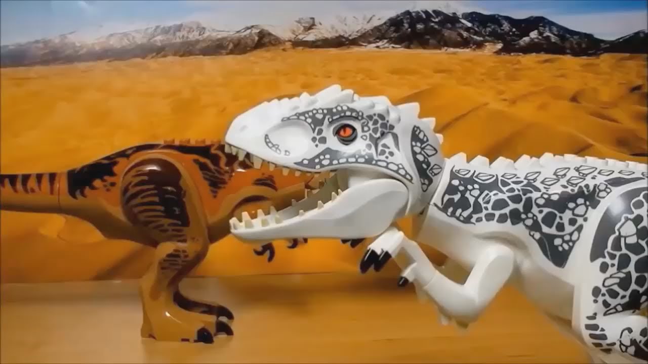 Indominus Rex vs T Rex Lego Dinosaurs Toys Jurassic World Battle - YouTube