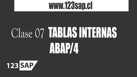 2.7 Curso ABAP | Clase 07 TABLAS INTERNAS EN ABAP/4 - Consultor SAP