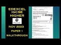 Edexcel International GCSE Maths Higher - November 2023 - Paper 1 - Worked Solutions