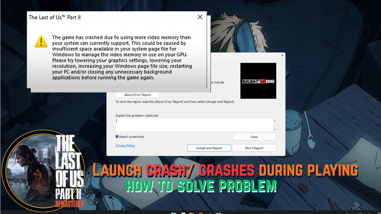 I Solved LAST OF US PART 2 LOW VIDEO MEMORY ERROR in 2 Minutes