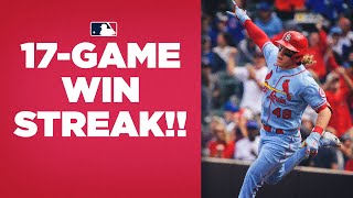 Cardinals rip off one of MLB's GREATEST win streaks ever to get Postseason spot!! (17game streak!!)