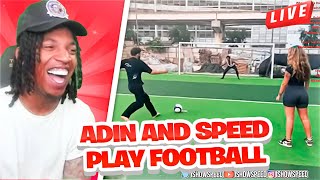 B LOU REACTS TO ADIN ROSS & ISHOWSPEED PLAY FOOTBALL! 🤣