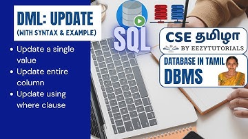 3.3 தமிழில் Update in SQL| Update a value |Update entire column|DML command|Modify value|Change |SQL