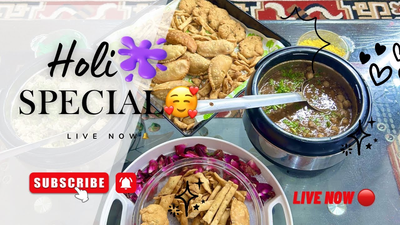 Holi Special LIVE 🎉 | Mathri, Chhole & Pulao Full Thali #live