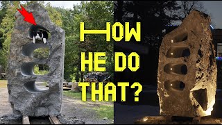How to make a boulder light.  Wire sawing stone. #landscapelighting #inlite #CNC