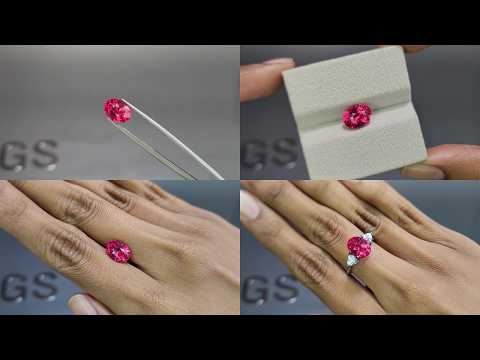 Leuchtend rosa Mahenge spinell im oval-schliff 3,07 karat, Tansania Video  № 1
