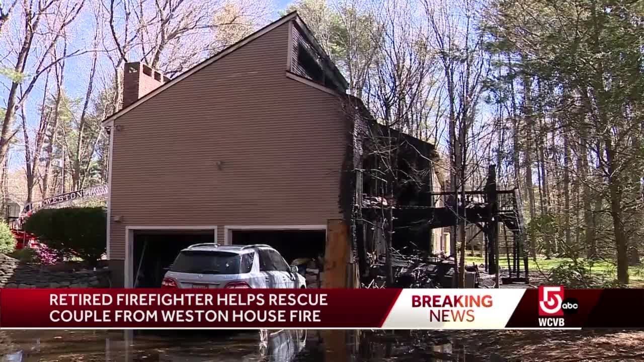 Retired firefighter helps rescue couple from burning home - YouTube