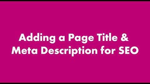 SEO Adding Page Title and Meta Description - WordPress Gutenberg