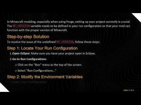 How to Fix the Reference to undefined variable MC_VERSION Error in Eclipse for Minecraft Modding