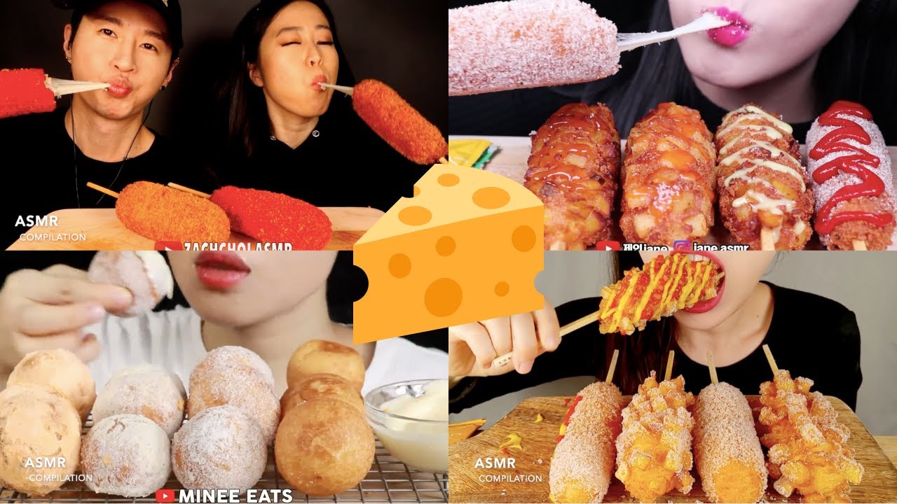 mukbangers eating corndogs and cheese balls | ASMR Compilation