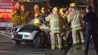 Man Trapped In Car After Horrible Crash | Los Angeles