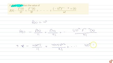 JEE MAINS 2018 if `f(x) = x^n` then the value of `f(1) - (f