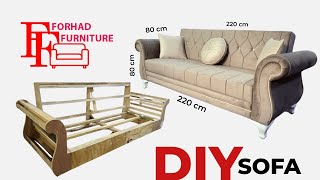How To Made Chesterfield Three Seater Sofa With Handle & Steel Button। Forhad Furniture