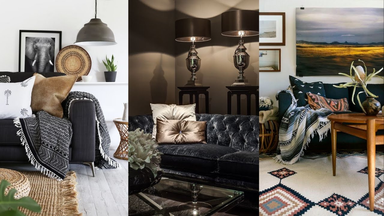 How to Style a Black Sofa