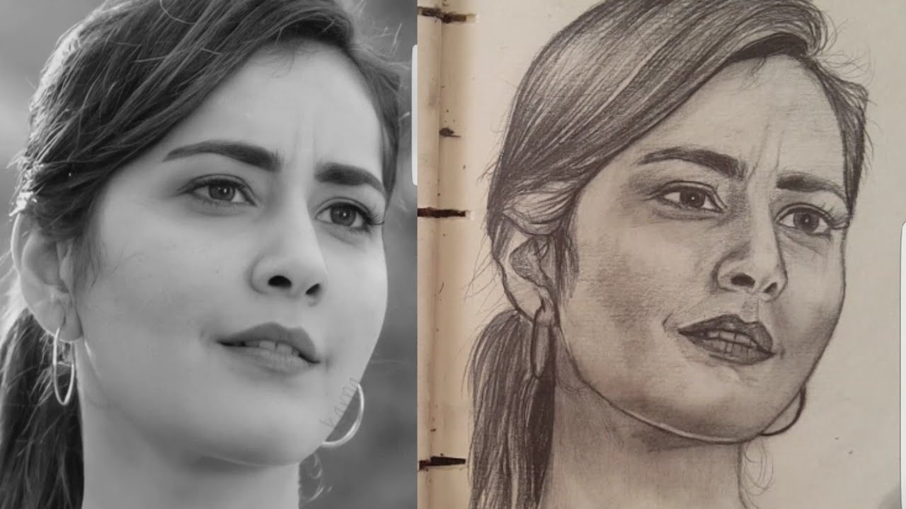 How to draw Rashi Khanna with the Loomis Method - 10 Minute Pencil ...