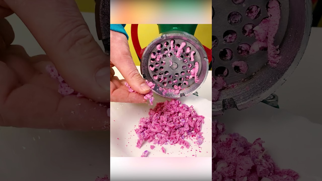 EXPERIMENT  Colorful Candles VS Meat Grinder 