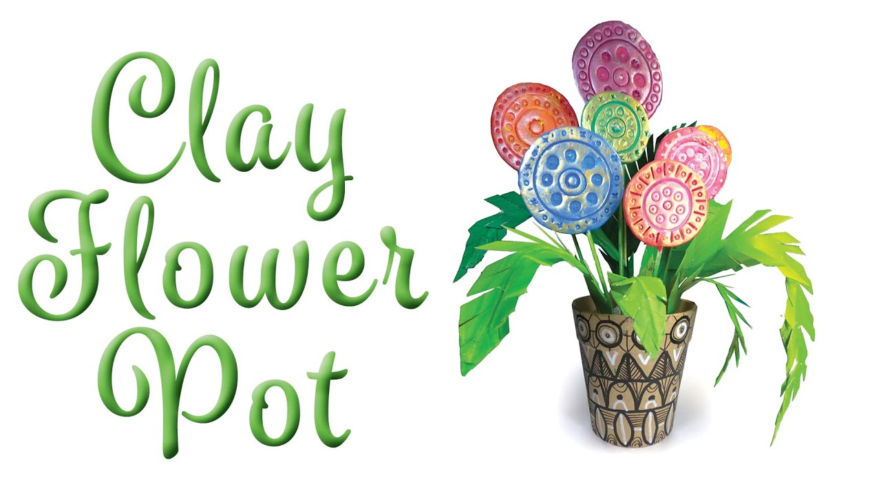 How to make a Clay Flower pot - YouTube