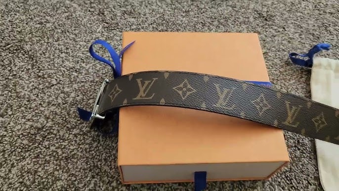 Unboxing Louis Vuitton Monogram style canvas belt with Gold Buckle 