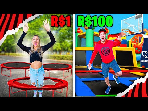 PARQUE DE CAMA ELASTICA DE R$10 vs R$10.000! - Desafio