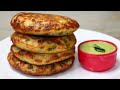 Soft and Fluffy Raw Rice Breakfast Recipe | Easy Breakfast Recipe | Less Oil Veggie Pancakes image