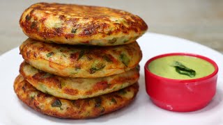 Soft and Fluffy Raw Rice Breakfast Recipe | Easy Breakfast Recipe | Less Oil Veggie Pancakes screenshot 1