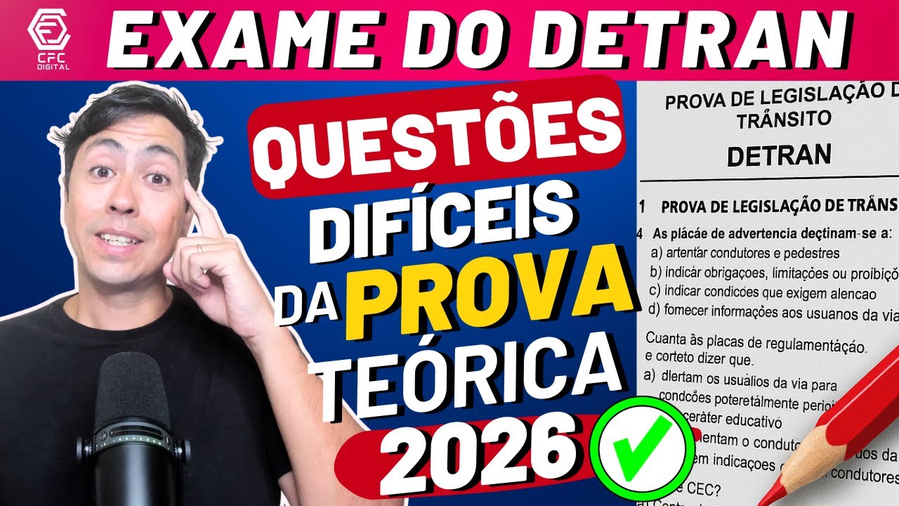 PROVA CNH DO BRASIL 2026: Questões de Legislação que MAIS CAEM (Atualizado) CNH DO BRASIL 2026