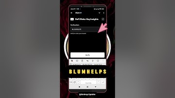 DeFi Risks, Key Insights Blum Video Code