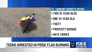 Three Mandeville-area teens accused of burning Pride flag in alleged hate crime