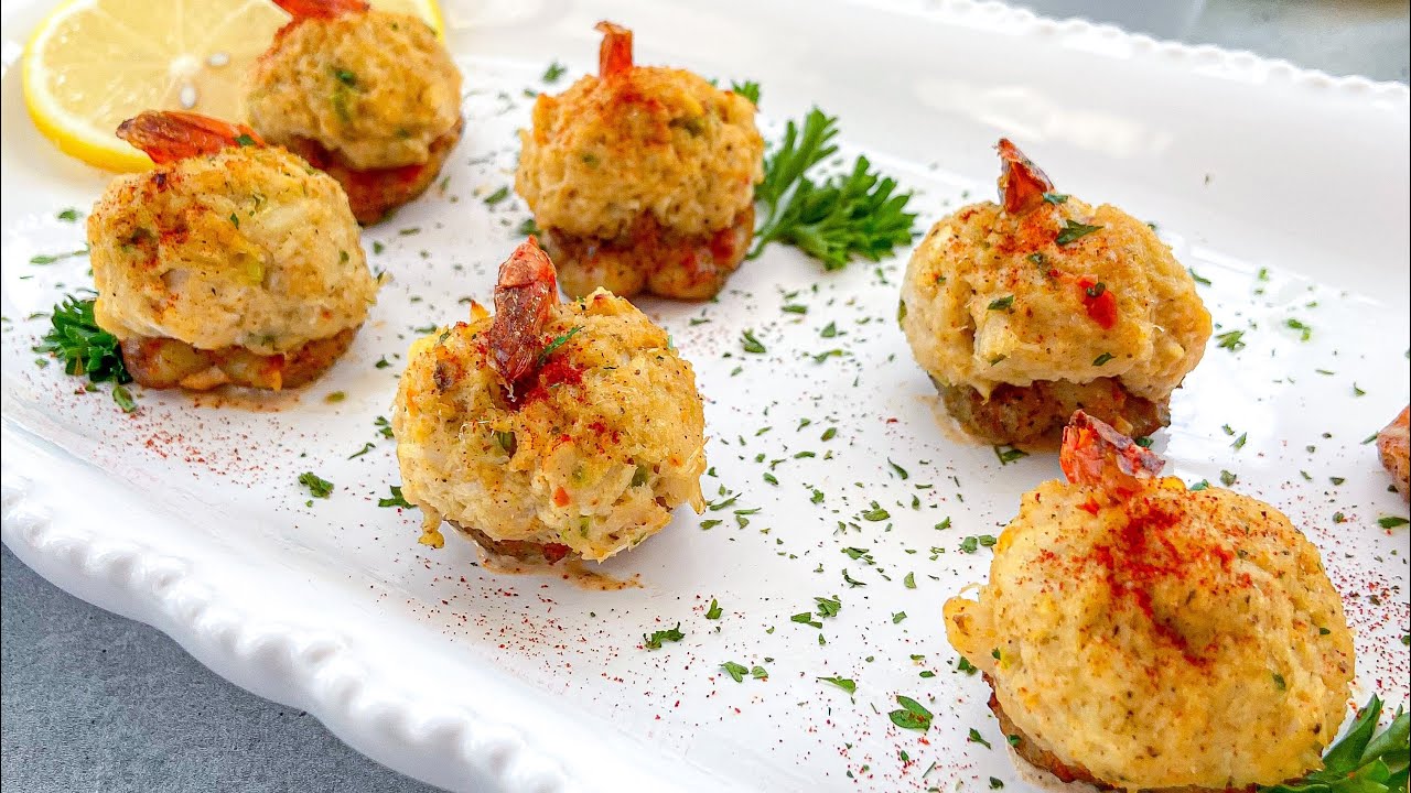 Crab Stuffed Shrimp Shrimp Recipe Holiday Appetizer FRUGALLYT